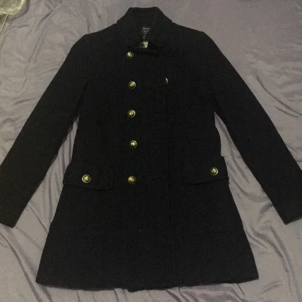 Zara Dark Navy Blue Warm Wear TRF Peacoat